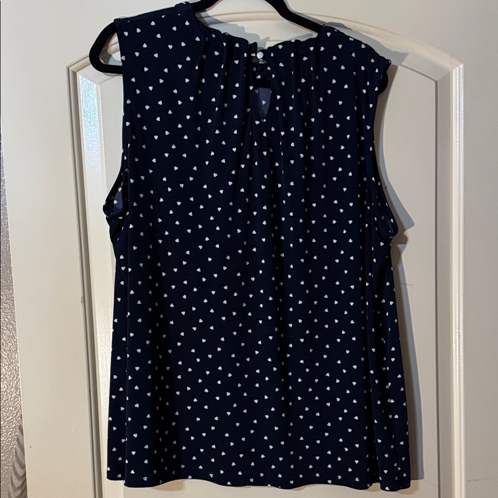 croft & barrow Navy Sleeveless Heart-Print Camisole Top 1X - Picture 8 of 10